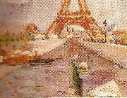 Carl Larsson eiffeltornet under byggnad USA oil painting artist